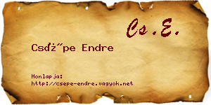 Csépe Endre névjegykártya