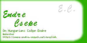 endre csepe business card